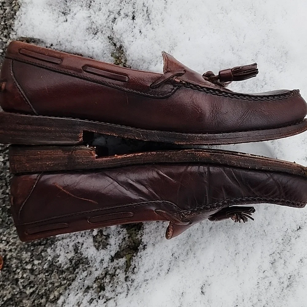 Polo Ralph Lauren Dark Brown Leather Tassel Loafers 8.5 D